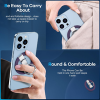 Support magnétique ultra-mince de conception givrée sangle de téléphone pliable avec la poignée d'anneau pour des téléphones portables