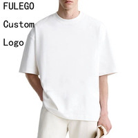 T-shirts personnalisés pour hommes, t-shirt uni, streetwear, t-shirt à col rond côtelé surdimensionné, t-shirt en coton lourd
