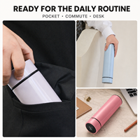 JUNVOY 500ml Tasse Thermos Intelligente Portable en Acier Inoxydable 316 à Haute Valeur Esthétique avec Compartiment de Séparation pour le Thé