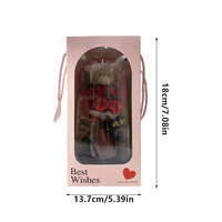 Fleur de savon Premium 2026 en forme d'ours, avec couvercle en verre, fleur séchée Gypsophile, 40 cm, en mousse, cadeau pour Noël et la Saint-Valentin