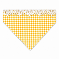 Bandana pour chien personnalisé à carreaux imprimés classiques avec bordure en dentelle blanche, tissé doux pour chiens et chats - Logo personnalisé, vente en gros