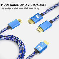 Cable HDMI Justlink UHD V2.1 8K 60Hz 4K 144Hz con Malla de Algodón y Trenzado de Nailon para HDTV, Monitor, Computadora, Proyector, Cine en Casa