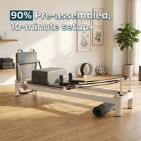 Máquina de Pilates Reformer de 10 Minutos de Instalación, Preensamblada, Equipo de Fitness para el Hogar, Entrenamiento de Fuerza, Cama de Pilates Reformer Plegable