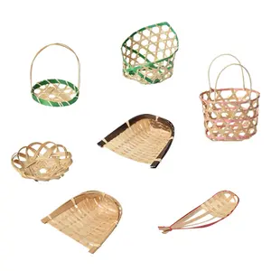 Neue Mode benutzer definierte japanische Restaurant Tee-Set chinesische Essen Platte Mini Bambus gewebte Korb Bambus Handwerk