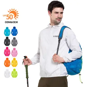 High-end ışık sun-koruyucu kıyafet erkekler tırmanma sürme açık güneş geçirmez ceket ceketler UV koruma desteği özel