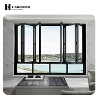 Fenêtre pliante horizontale en aluminium HANNOVER, à double vitrage, à rupture de pont thermique, insonorisée, pour cuisine et balcon