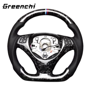 Volante Deportivo de Fibra de Carbono para <span class=keywords><strong>BMW</strong></span> E90 E92, Volante de Fondo Plano para Carreras - Product Image 6