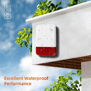 Sirène stroboscopique sans fil 120 dB à haut niveau sonore, étanche pour intérieur/extérieur, avec panneau solaire et batterie intégrée de 5 000 mAh - Product Image 3