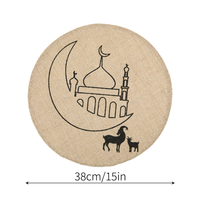 Ensemble de sets de table islamiques pour l'Aïd du Ramadan, design lune et mosquée, antidérapant, lavable, résistant à la chaleur, décoration de cuisine et de salle à manger, tapis de plateau, 4 pièces
