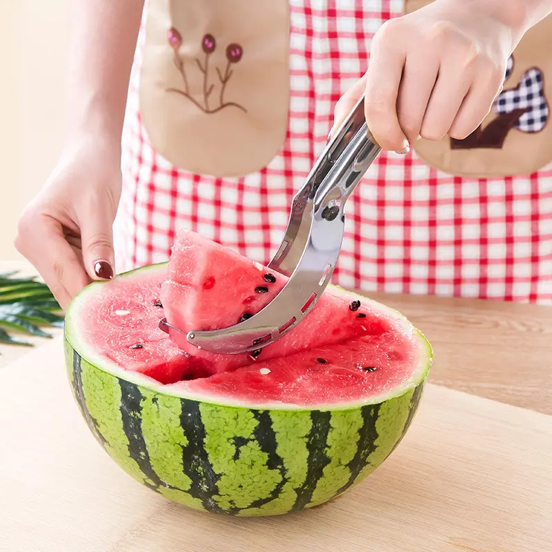 Utensílios de cozinha, alças de plástico, corte de melancia artefato de frutas