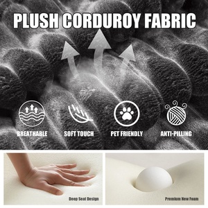 Sofás Modulares de Terciopelo Gris con Esponja Comprimida, Embalaje al Vacío, Sofá sin Estructura en Caja - Product Image 5