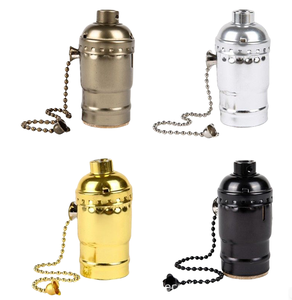 Cổ điển <span class=keywords><strong>E26</strong></span> giữ đèn với chuỗi nhôm dây kéo đèn ổ cắm trong vít phong cách retro cái nhìn cổ điển - Product Image 3