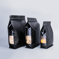 Sacs d'emballage alimentaire en aluminium noir mat, blanc et or, de différentes tailles, scellés à chaud, avec fermeture éclair, en plastique de qualité alimentaire