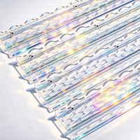 Support de Mahjong en Acrylique Holographique Iridescent en Gros, Règle de Mahjong en Acrylique à Bord Ondulé, Support Personnalisé pour Tuiles de Mahjong en Acrylique