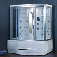 Baignoire de massage autoportante en acrylique de luxe moderne avec hydromassage à air, contrôle informatisé inclus, drain intégré, pour usage hôtelier