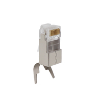 Pièces de télécommunication Ethernet FTP/STP plaqué or tête de cristal prise CAT7 connecteur RJ45 connecteurs à sertir réseau 8P8C blindés 1.5mm