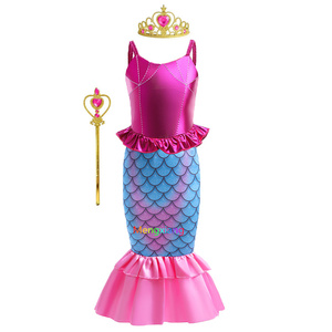 Déguisement de petites filles jarretelles sirène princesse habiller pour filles fête d'anniversaire Cosplay Halloween Arial TV & Movie Costumes - Product Image 2