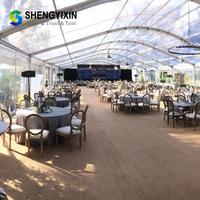 Tente de réception en aluminium certifiée TUV CE ISO 30x45m avec murs en verre pour événements extérieurs, mariages et festivals, couleur personnalisable, garantie 20 ans