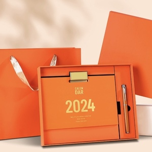 2024 New Year Calendar Gifts Custom Logo Business Gift Set Celebrate New Year Business Calendar Office Promotion Gift