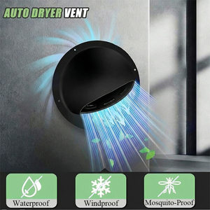 YOD Grille d'aération pour sèche-linge à ouverture automatique en acier inoxydable 304, 4 pouces, noire, pour montage mural extérieur, résistante aux intempéries, au feu et aux nuisibles - Product Image 3