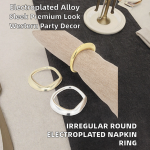 Unregelmäßiger Runder Serviettenring aus Legierung Minimalistischer Hochwertiger Galvanisierter Serviettenhalter für Partys - Product Image 2