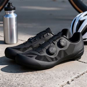 Chaussures de vélo de <span class=keywords><strong>route</strong></span> respirantes et légères, professionnelles, en fibre de carbone, pour l'été, avec système de blocage à double bouton, à calcanche large - Product Image 5