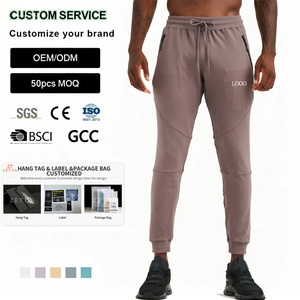 <span class=keywords><strong>Pantaloni</strong></span> Sportivi da Uomo Personalizzati, Vita Alta <span class=keywords><strong>con</strong></span> Coulisse, Vestibilità Slim, Traspiranti, <span class=keywords><strong>con</strong></span> Tasche Laterali <span class=keywords><strong>con</strong></span> Zip, per Fitness e Palestra - Product Image 1