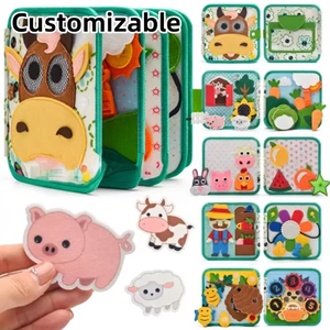 <span class=keywords><strong>Livre</strong></span> d'activités en tissu feutré pour bébés et enfants, résistant aux déchirures, sur le thème des animaux de la ferme, en 3D, pour l'éducation précoce - Product Image 1