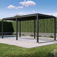 Pergola à lames, 10 pieds x 20 pieds, cadre entièrement en aluminium, toit réglable, extérieur