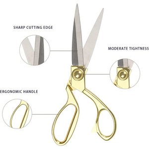 Ciseaux de tailleur dorés en acier inoxydable pour la couture, la broderie et la <span class=keywords><strong>d</strong></span>écoupe du cuir - Product Image 3