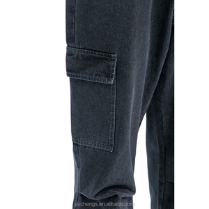 In Stock blue <b>Jeans</b> for <b>Men</b> Trendy Denim Wide-Leg Cargo Elastic Waistband Pants <b>Men</b> <b>Jeans</b> and <b>Jeans</b> <b>Men</b> - Product Image 4