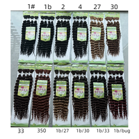 Extensions de cheveux synthétiques teintes en fibre haute température, ondulées profondes, pour tresses au crochet, double trame, 22 pouces