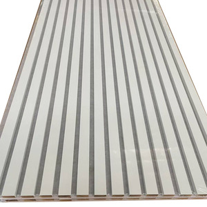 Pannello Acustico in Fibra di Poliestere Bianca con <span class=keywords><strong>Doghe</strong></span> in Legno, Rivestimento in PVC, Insonorizzante, Decorazione d'Interni Mobile dal Design Contemporaneo - Product Image 1