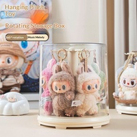 Vitrine rotative pour blind boxes, Organisateur de bureau transparent pour figurines Pop Mart et charms Labubu