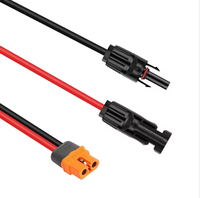 Adaptador de Conector Solar a Conector de Alta Corriente 12AWG, Cable de Carga para Panel Solar, para Estación de Energía Portátil, Generador Solar