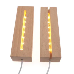 High Quality Erasable White Base Luminous Mini Acrylic Led Message Board Led Square Wooden Base For Acrylic Light Panel
