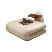 Table basse design italienne moderne nordique, irrégulière, noire et blanche, en fibre de verre, meubles de salon, garantie 1 an pour usage domestique
