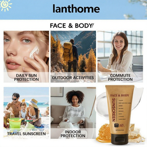 Bò mỡ động vật Kem chống nắng SPF 50 mỡ động vật tự nhiên Zinc Oxide Kem chống nắng chịu nước không nhờn công thức cho khuôn mặt cơ thể cho phụ nữ - Product Image 4