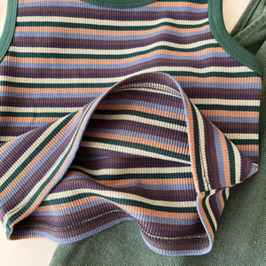 Nuovo Completo Estivo Coreano per Bambine: Canotta a Righe e Salopette in Denim, Set Due Pezzi Carino e Alla Moda - Product Image 3