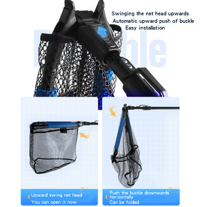 Landing Net Telescopic Aluminum Alloy Foldable 30cm Depth With Glued Net Bag For <b>Fishing</b> - Product Image 5