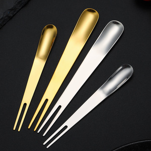 Cuchara y Tenedor para Helado de Acero Inoxidable, Dos en Uno, Herramienta para Postres, Multifuncional, Pincho para Frutas, Tenedor para Chocolate, Color Sólido 304 410 - Product Image 1