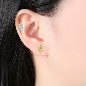 Clous d'oreilles géométriques en titane et zircone F136 ASTM pour piercing du cartilage, bijoux unisexes - Product Image 2