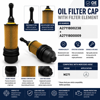 Tappo Filtro Olio Motore con Carta Filtrante per Massima Protezione, per Mercedes-Benz M271 OE A2711800238+ A2711800009 A2711800109