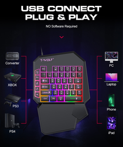 <span class=keywords><strong>Clavier</strong></span> et <span class=keywords><strong>souris</strong></span> filaires à <span class=keywords><strong>une</strong></span> <span class=keywords><strong>main</strong></span> avec rétroéclairage multicolore, mini <span class=keywords><strong>clavier</strong></span> de jeu pour jeux mobiles CF et PUBG - Product Image 4