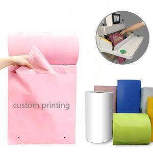Individuelle Poly-Versandtaschen Personalisierte Vorab-Geöffnete Beutel-Rolle Logo Recyceltes Material 8-Farb-Druck Kostenlose Verpackungsmaschine für Versand - Product Image 2