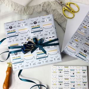 High Quality Named "Baitang" Cat <b>Wrapping</b> <b>Paper</b> <b>Roll</b> | Birthday Art <b>Paper</b> 80gsm 43x300cm | Bulk Wholesale Luxury Gift Packaging - Product Image 2