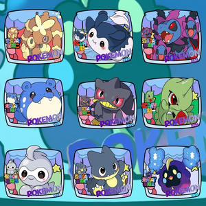 Autocollants personnalisables d'anime à coins carrés, mascotte Pokémon, dessin animé Kawaii, aimants de réfrigérateur pour jeux de table, boîte mystère, cadeau - Product Image 6