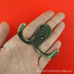 Antique Alloy Double <b>Hook</b> 68x44mm Zinc Die Casting Slip <b>Hook</b> For Cabinet Clothes Home Decorative Accessories - Product Image 4