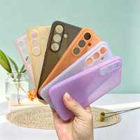 Coques de téléphone transparentes teintées en TPU antichoc pour Samsung 24 23 22 26 25 21 Ultra, Edge, et coques de protection pour iPhone 11 15 17 16