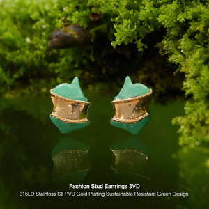 Pendientes de Moda con Cristales, Acero Inoxidable 316L, Baño de Oro PVD, Diseño Ecológico y Resistente - Product Image 3